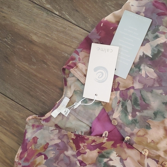 NWT JOHNNY WAS Calme Buttoned Boho Raglan Floral Slip Maxi Dress sz XS - Picture 3 of 11